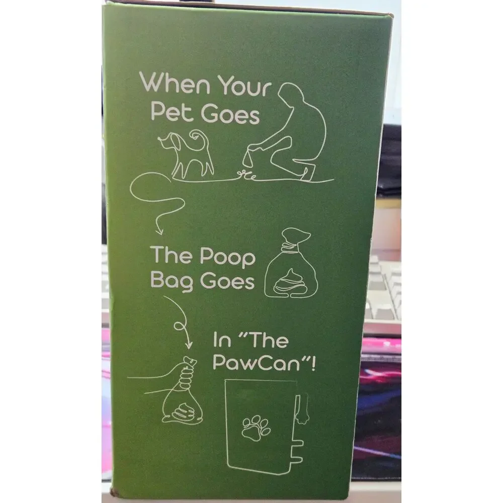 Portable Pet Poop Bag Receptor PawCan Outdoor Dog Waste Bin Holder w/ Bags OB